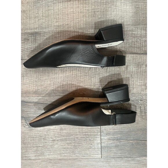 NWOB Homers Black Pointy Toe Sling Back Block Heel Hand Crafted Shoes Size 37 - Picture 5 of 10